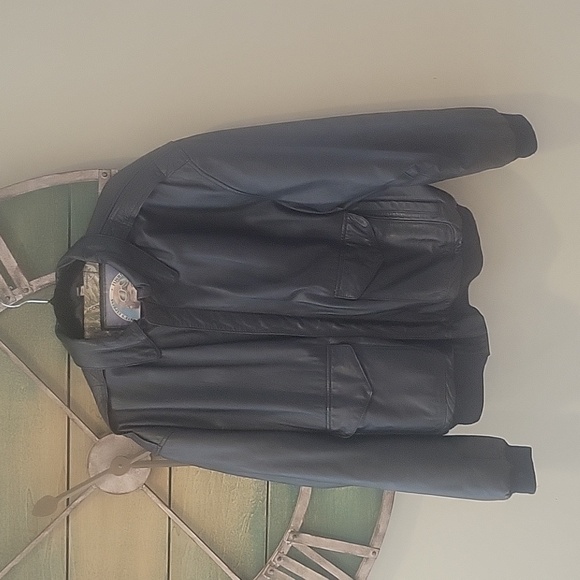 Vintage Durkee's Express Flight Leather Bomber Jacket - Picture 1 of 14